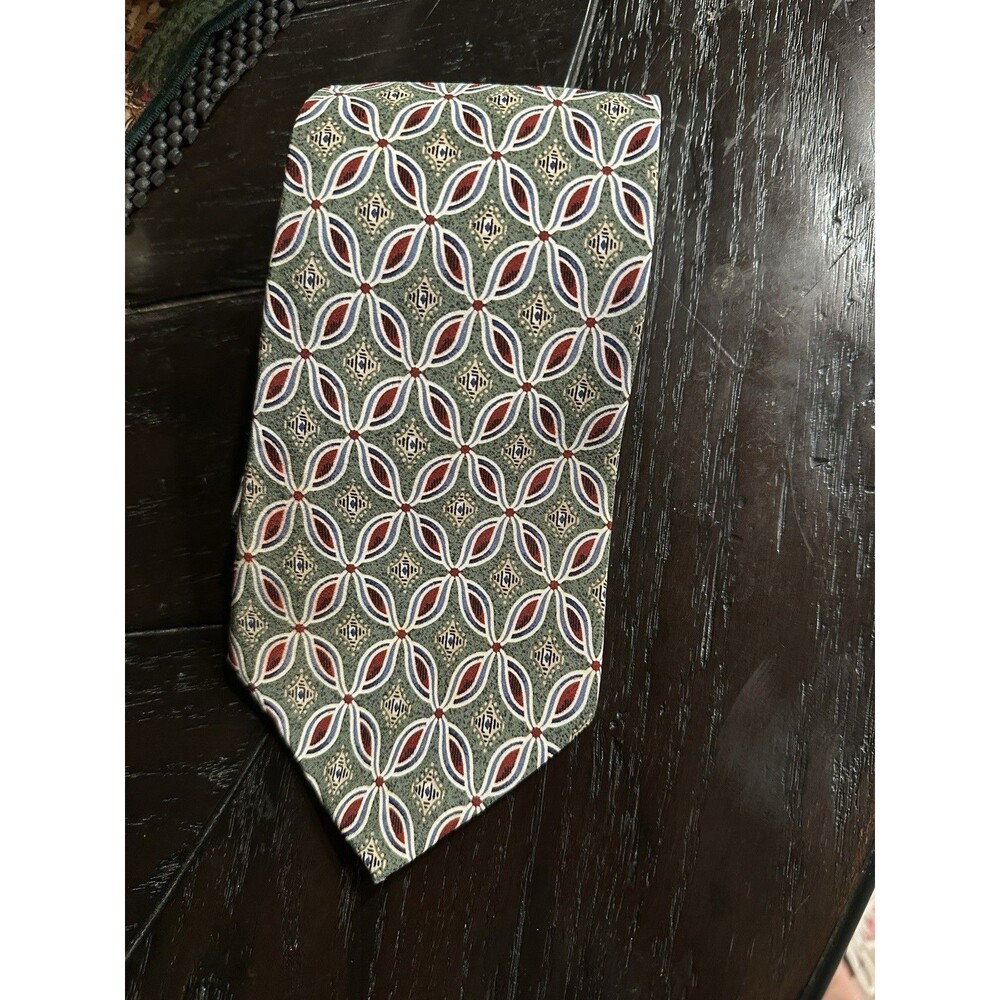 Vintage Chaps Ralph Lauren Mens Tie, Pistachio Pattern, 100% Silk New